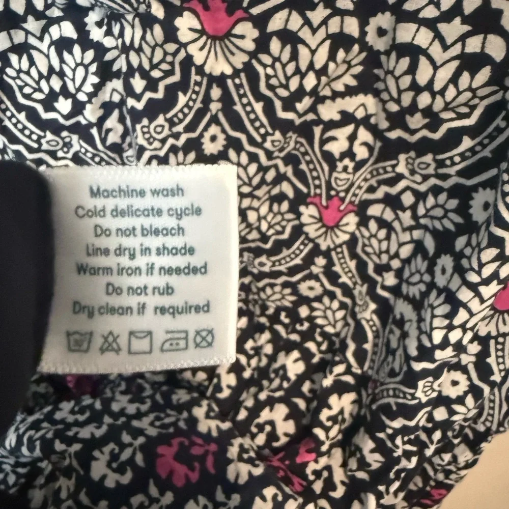 Roller Rabbit Periyar-Dora Pippa Pink Black Block Print Cotton Sundress Large - Picture 9 of 14